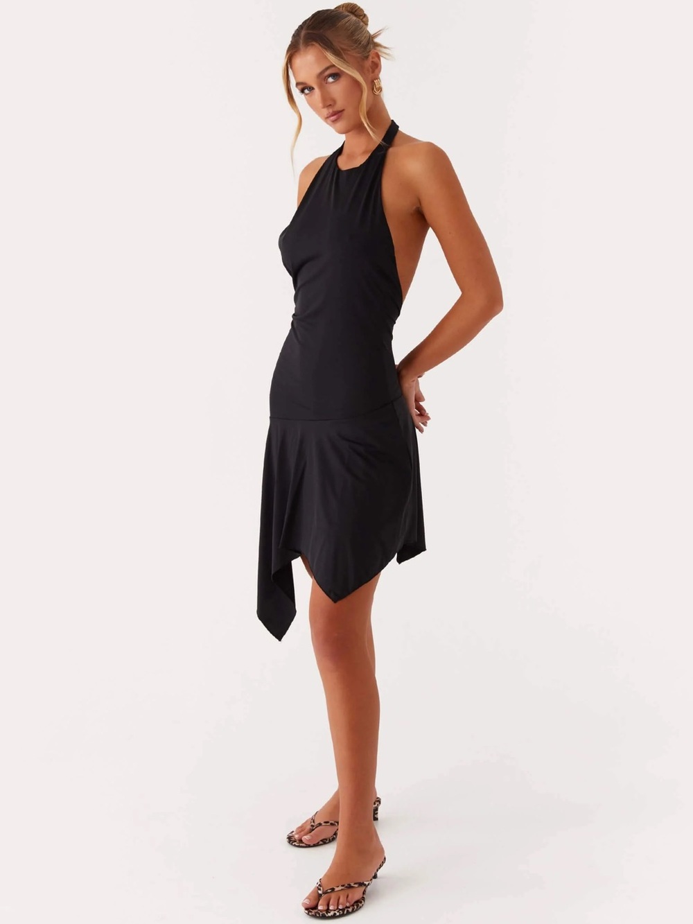 Peppermayo Lilyana Low Back Halter Midi Dress Black NWT US 18 / AU 22 Plus Size